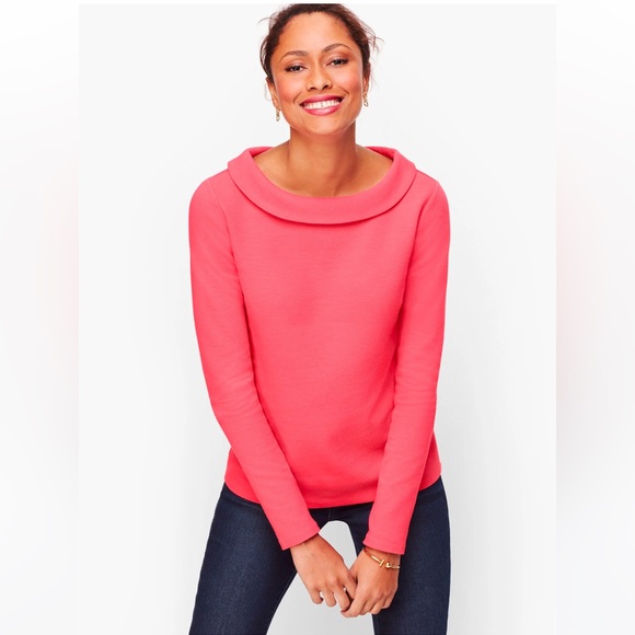 Talbots Pink Sabrina Portrait Collar Top NWT - Picture 2 of 13